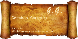 Gereben Gergely névjegykártya